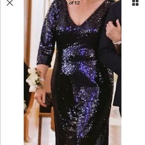 Navy blue sequin gown - mother of bride or groom